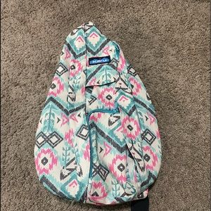 Kavu Crossbody Bag in Pink and Blue Pattern